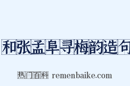 和张孟阜寻梅韵造句是什么意思的图片
